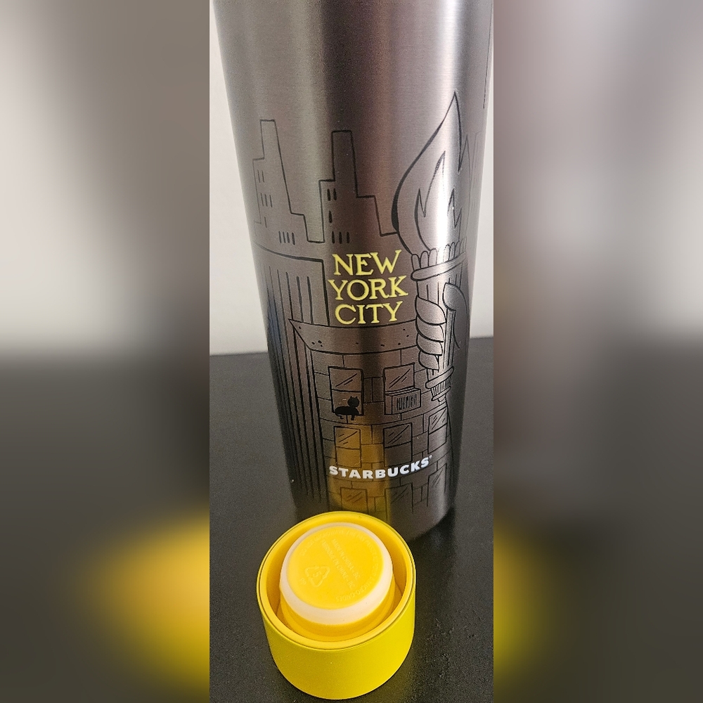 Starbucks New York City Stainless Steel Tumbler with Yellow Lid